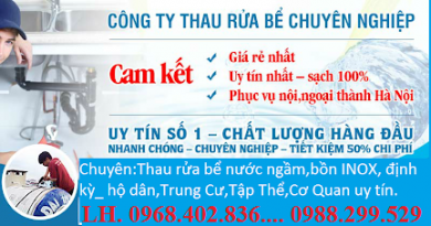 Chuyên Thau Rửa Bể Nhà Dân, Chung Cư, Trường Học, Công Ty Giá Rẻ